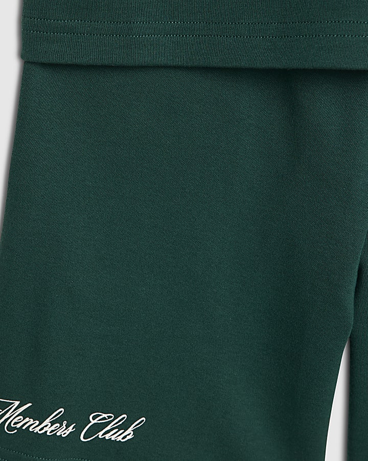 Boys Green Crest T-Shirt And Shorts Set