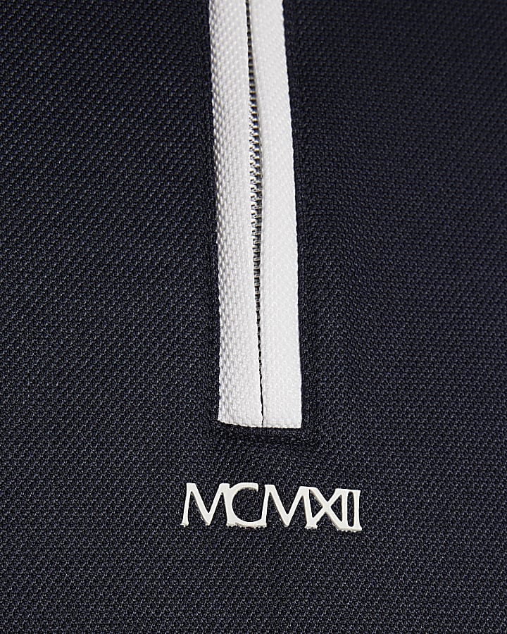 Boys Navy Slim Colour Blocked Polo Shirt Set