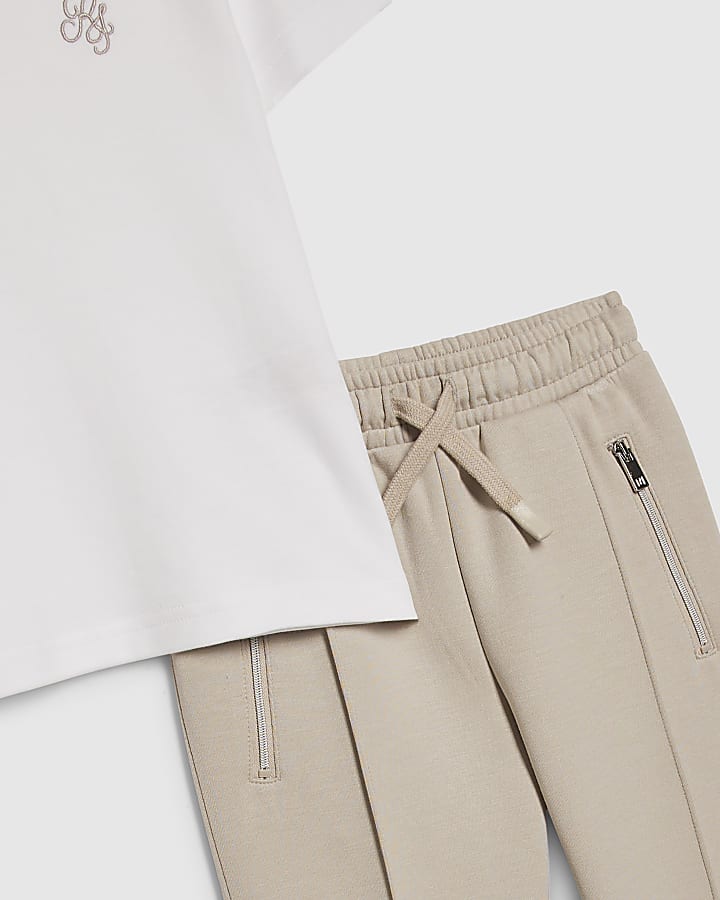 Mini Boys Beige 3 Piece Jacket Set