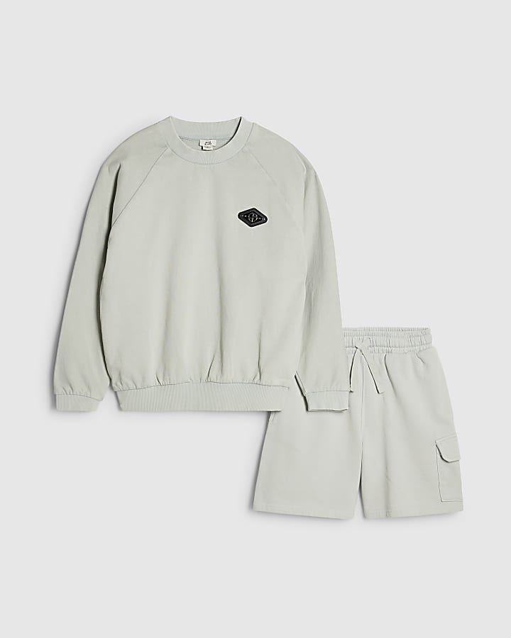 Boys Green MCMXII Sweatshirt Set
