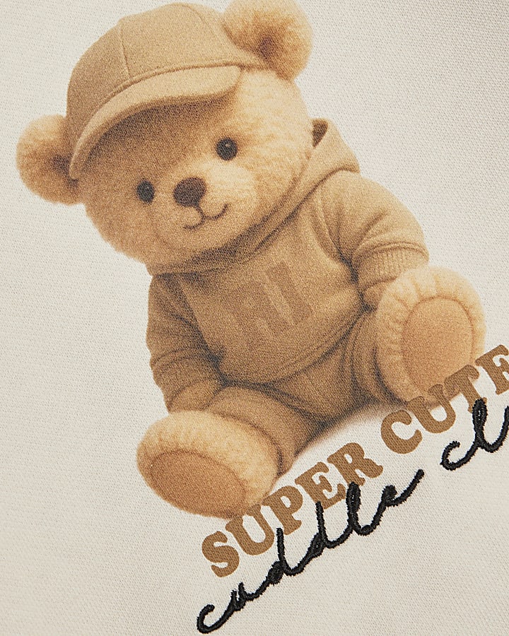 Baby Boys Cream Super Cute Bear Sweat Set