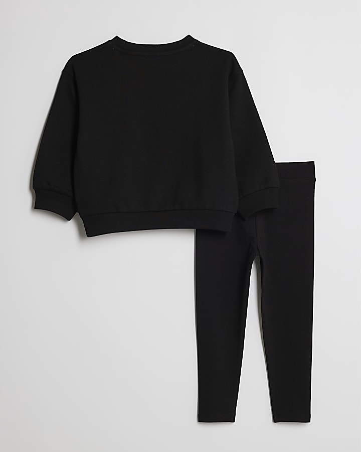 Mini Girls Black Girl Vibe Sweatshirt Set