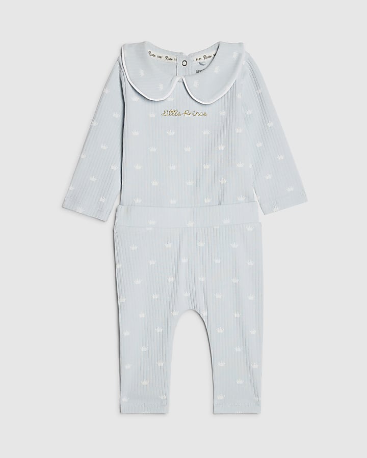 Baby Boys Blue Little Prince Outfit Set