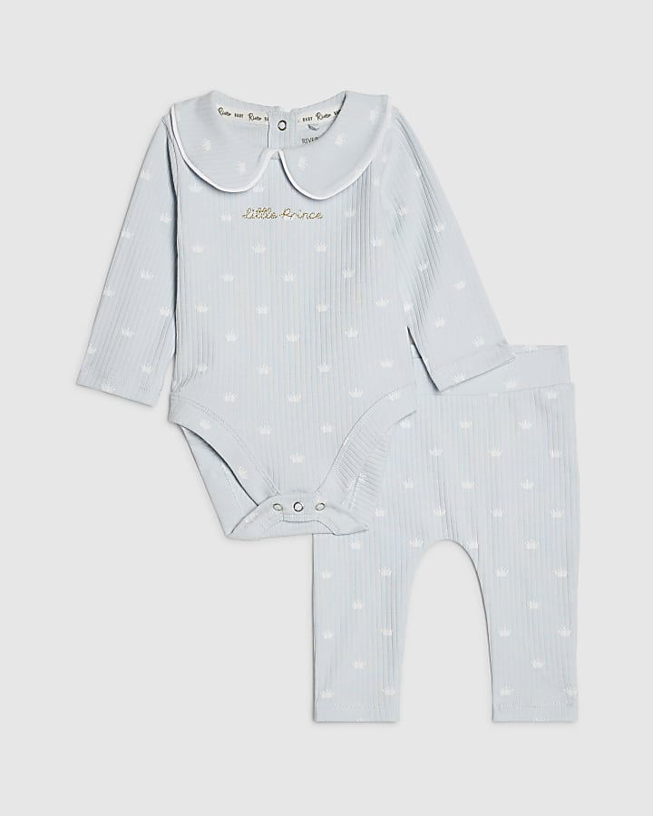 Baby Boys Blue Little Prince Outfit Set