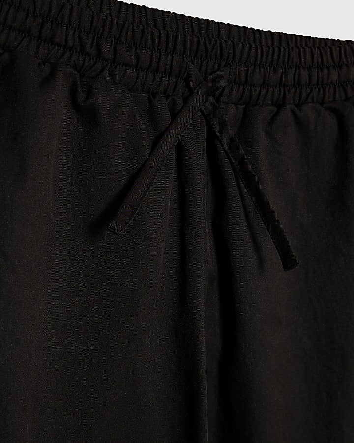 Girls Black Lace Trim Trousers