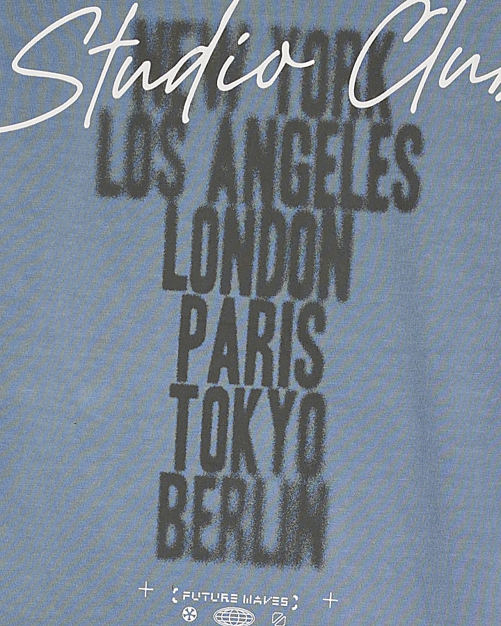 Boys Blue Blurred Studia Club T-Shirt