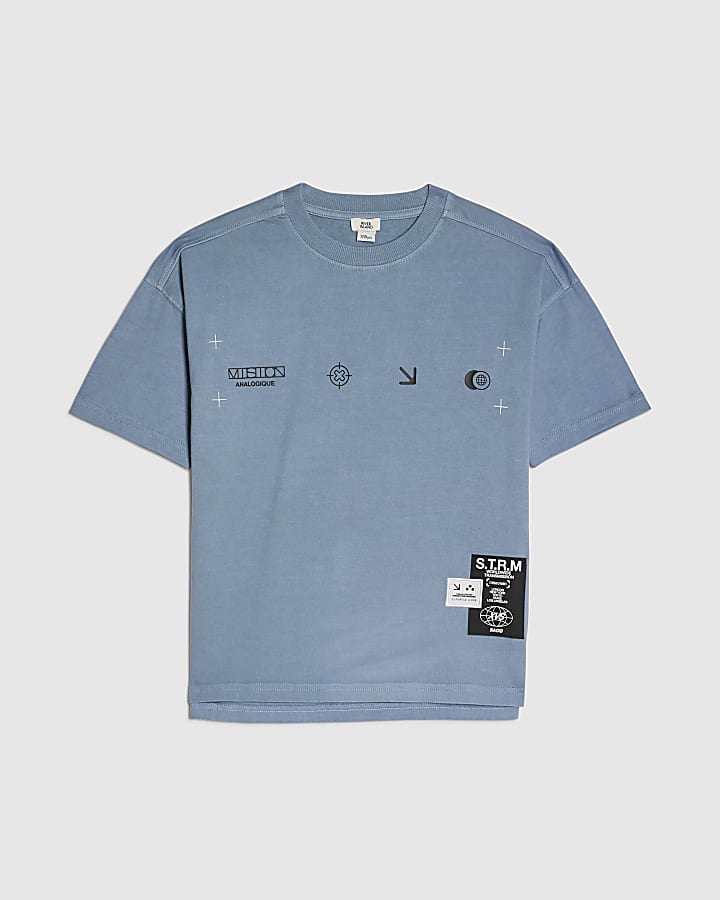 Boys Blue Blurred Studia Club T-Shirt