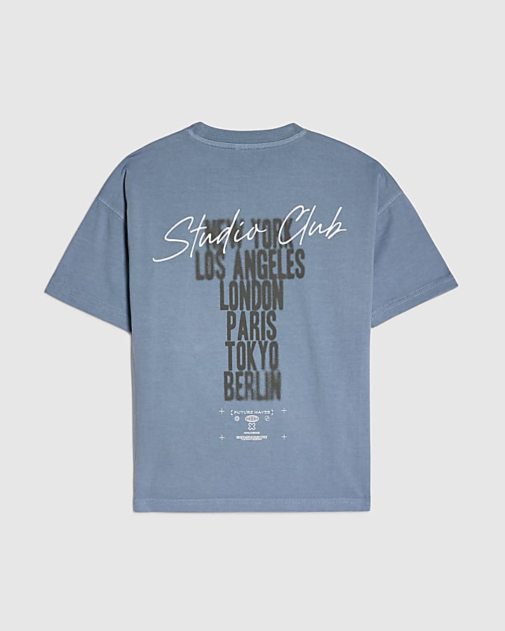 Boys Blue Blurred Studia Club T-Shirt