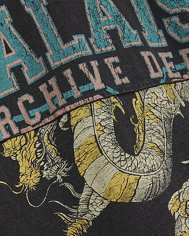 Mini Boys Black Palais Dragon Splice T-Shirt