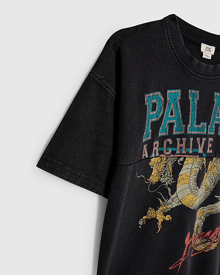 Boys Black Palais Dragon Splice T-Shirt