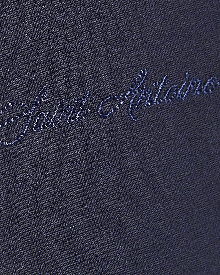 Mini Boys Navy Check Collar Polo Shirt