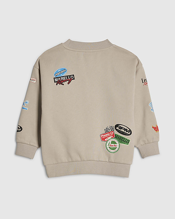 Mini Boys Beige Motorsport Badges Sweatshirt