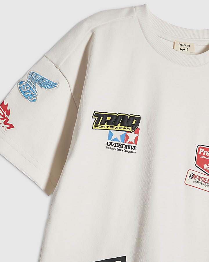 Mini Boys White Motorsport T-Shirt Set