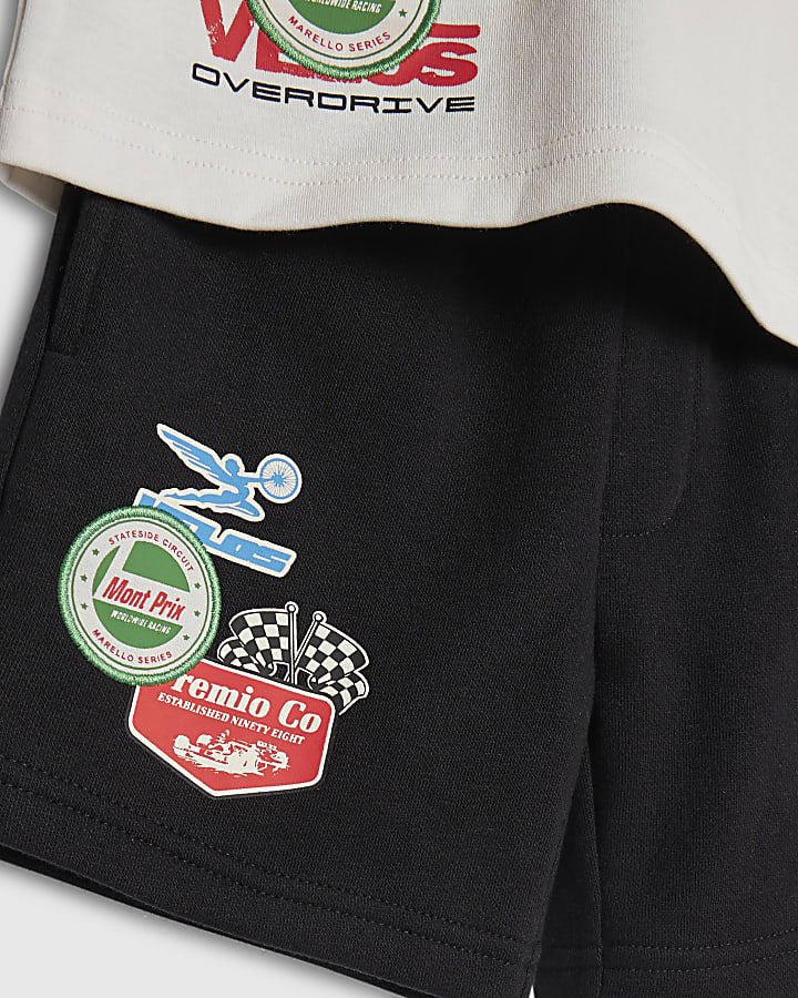 Mini Boys White Motorsport T-Shirt Set