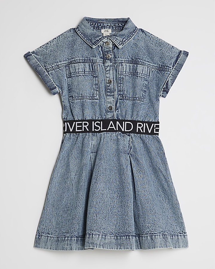 Girls Denim Twill RI Waistband Dress