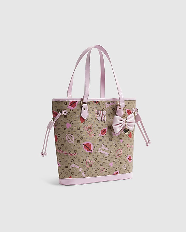 Girls Brown Ladybird Monogram Shopper Bag