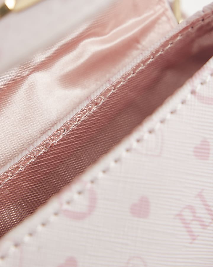 Girls Pink Monogram Cross Body Bag