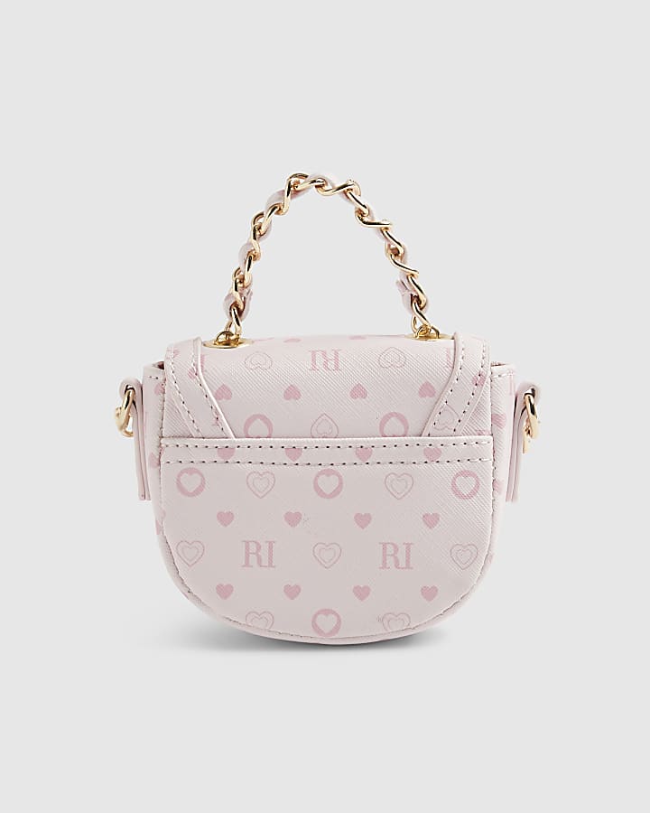 Girls Pink Monogram Cross Body Bag