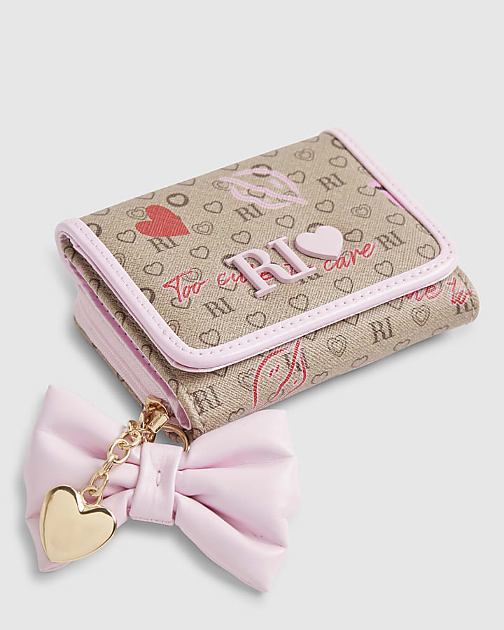 Girls Brown Ladybird RI Monogram Purse