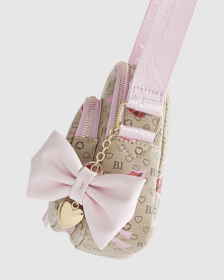 Girls Brown Lips Ladybird Cross Body Bag