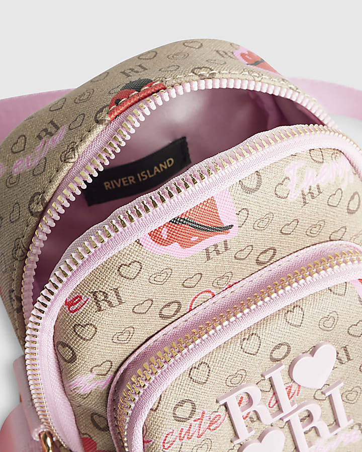 Girls Brown Lips Ladybird Cross Body Bag