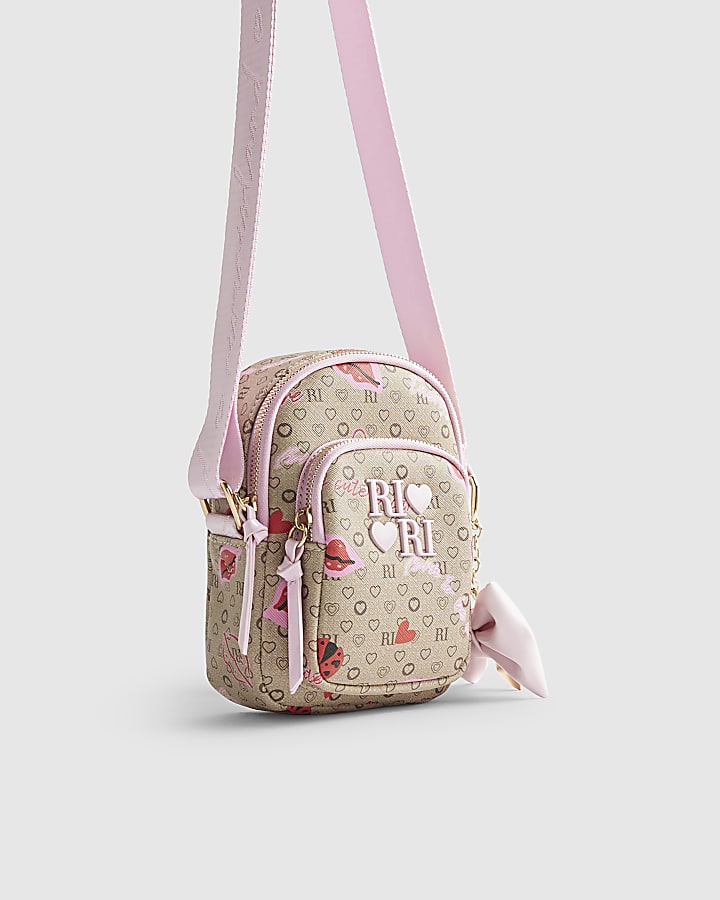 Girls Brown Lips Ladybird Cross Body Bag