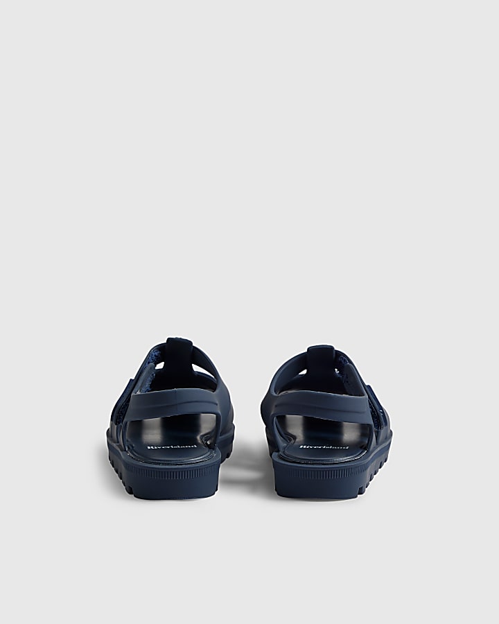Mini Boys Navy Caged Jelly Sandals