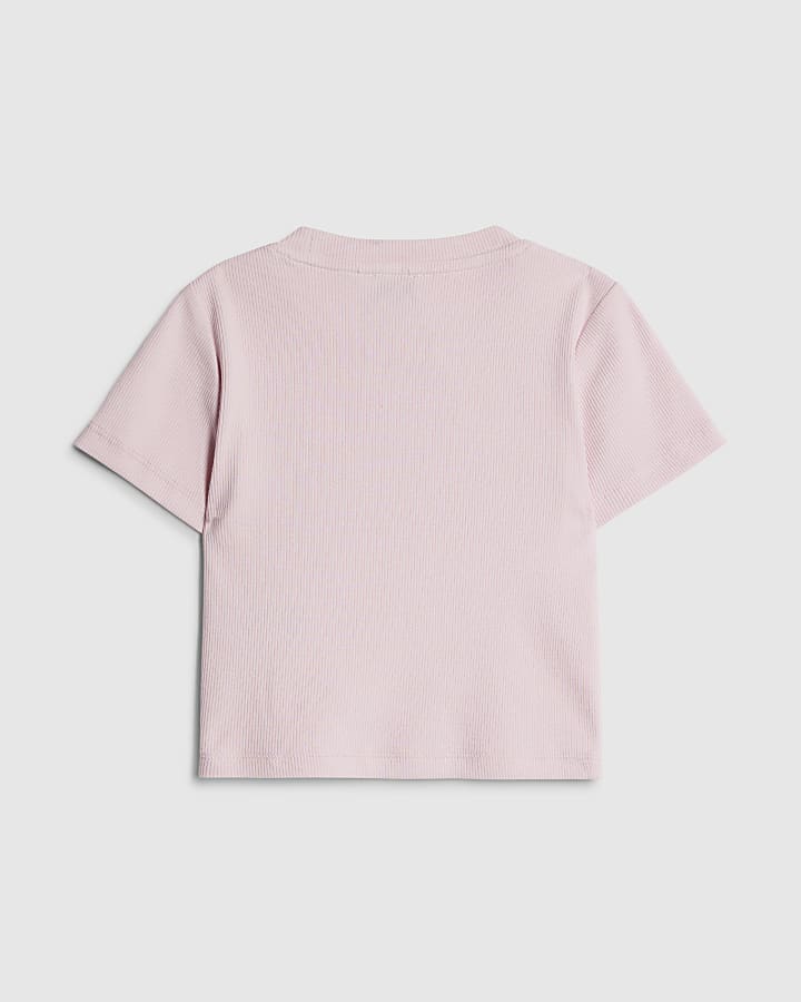 Girls Pink Embellished Fierce T-Shirt