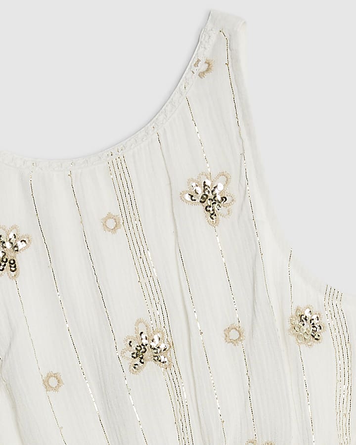 Girls White Beach Dress