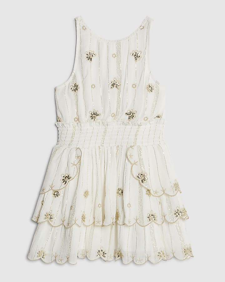 Girls White Beach Dress