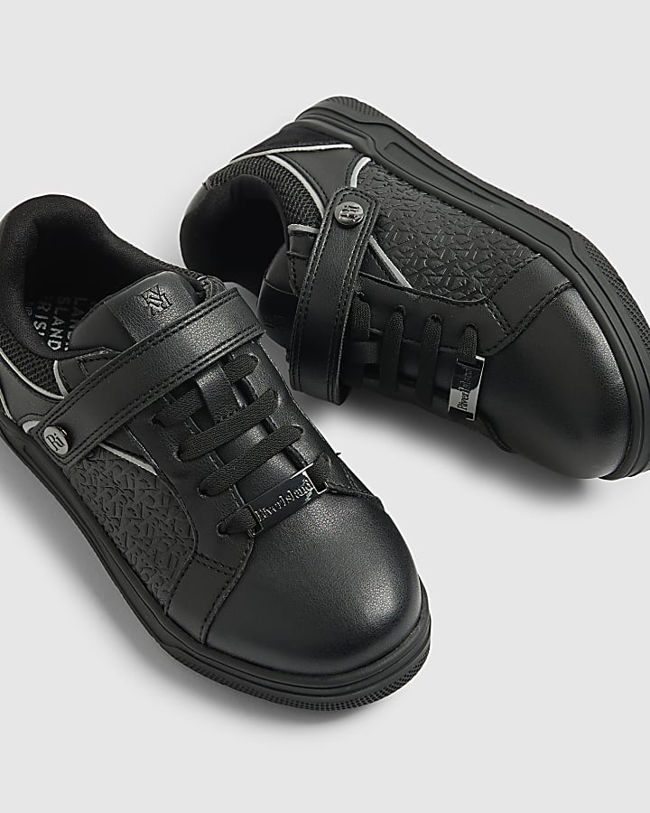 Boys Black RI Embossed Trainers