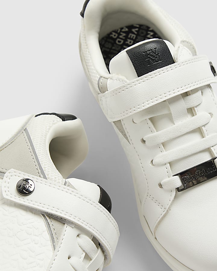 Boys White RI Embossed Trainers