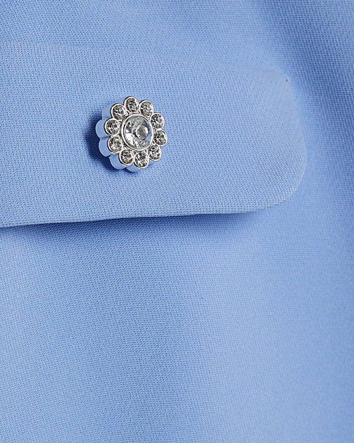 Girls Blue Scallop Skirt Set