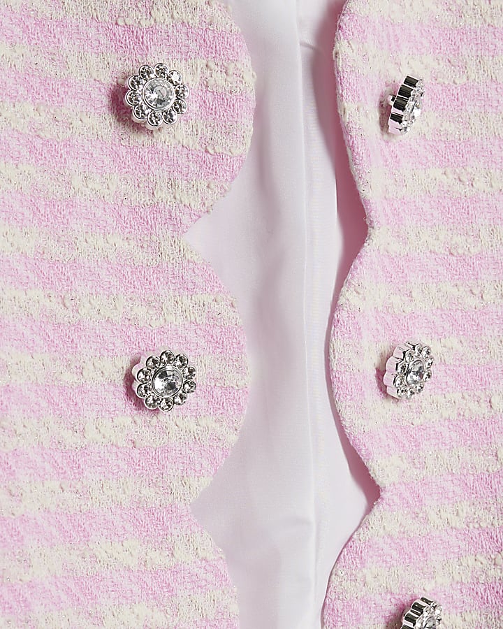 Girls Pink Scallop Skirt Set