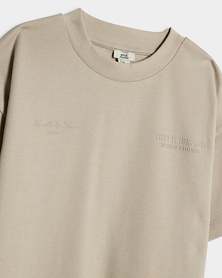 Boys Beige  RI T-Shirt Joggers Set