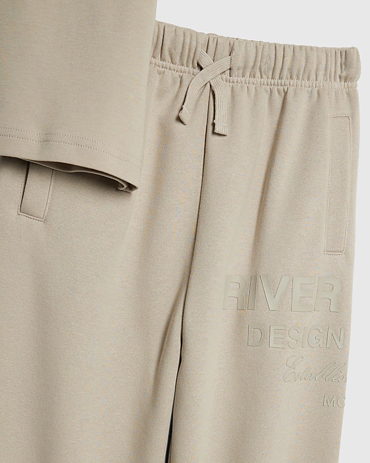 Boys Beige  RI T-Shirt Joggers Set