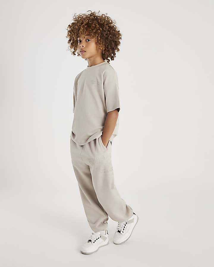 Boys Beige  RI T-Shirt Joggers Set