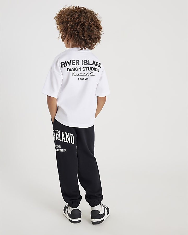 Boys White Design Studios Joggers Set