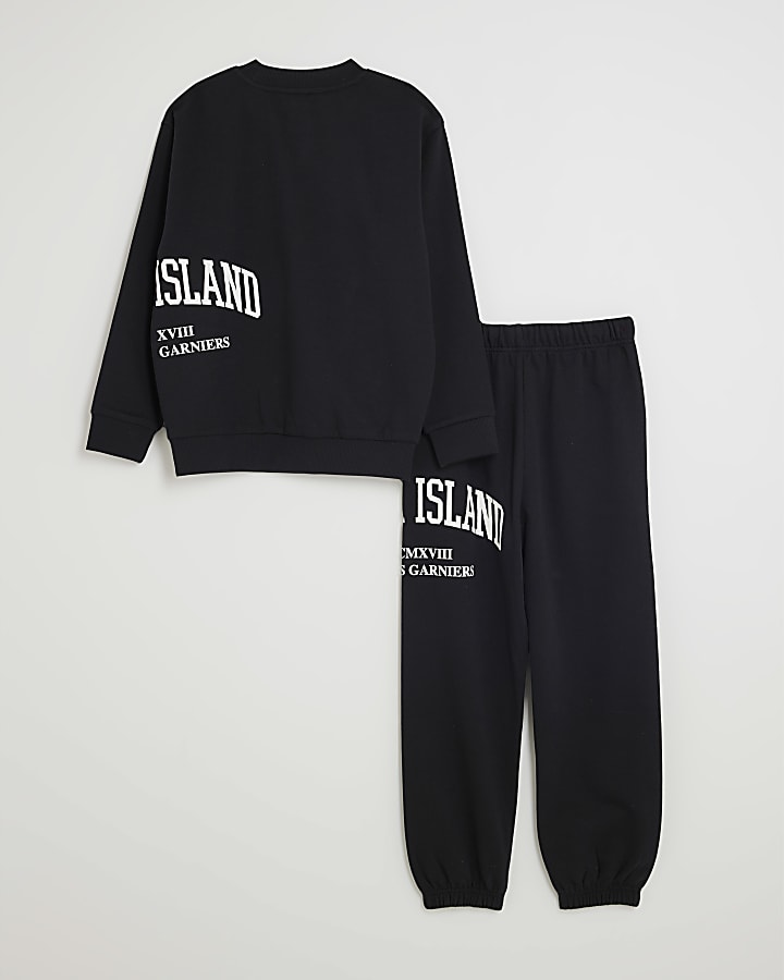 Boys Black RI Sweatshirt And Joggers Set