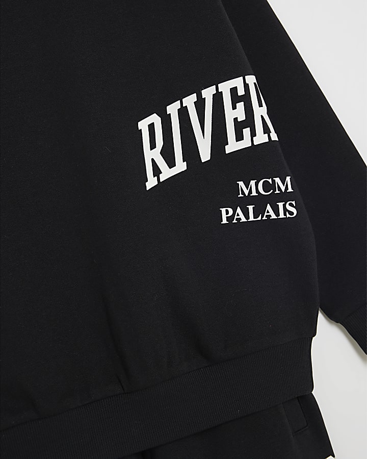 Boys Black RI Sweatshirt And Joggers Set