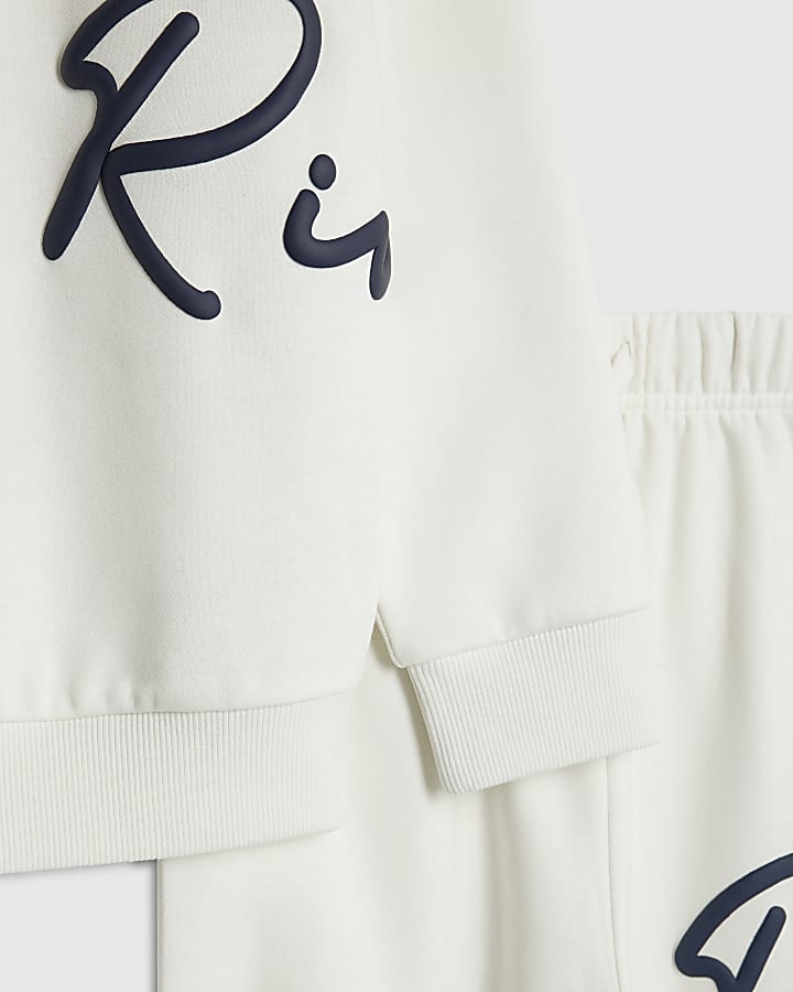 Boys Cream River Branded Sweatshirt Set