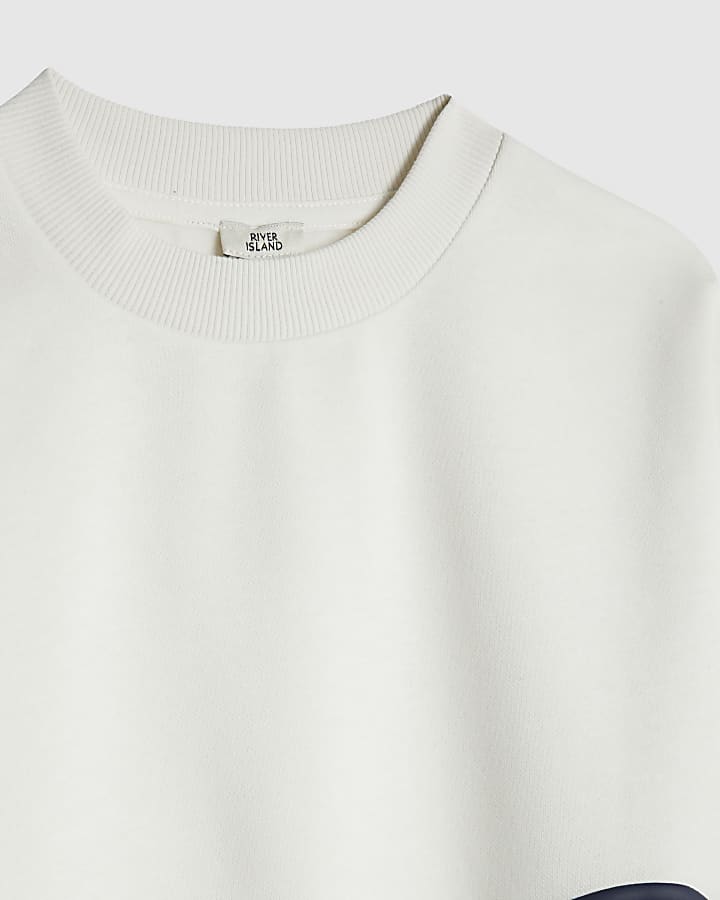 Boys Cream River Branded Sweatshirt Set