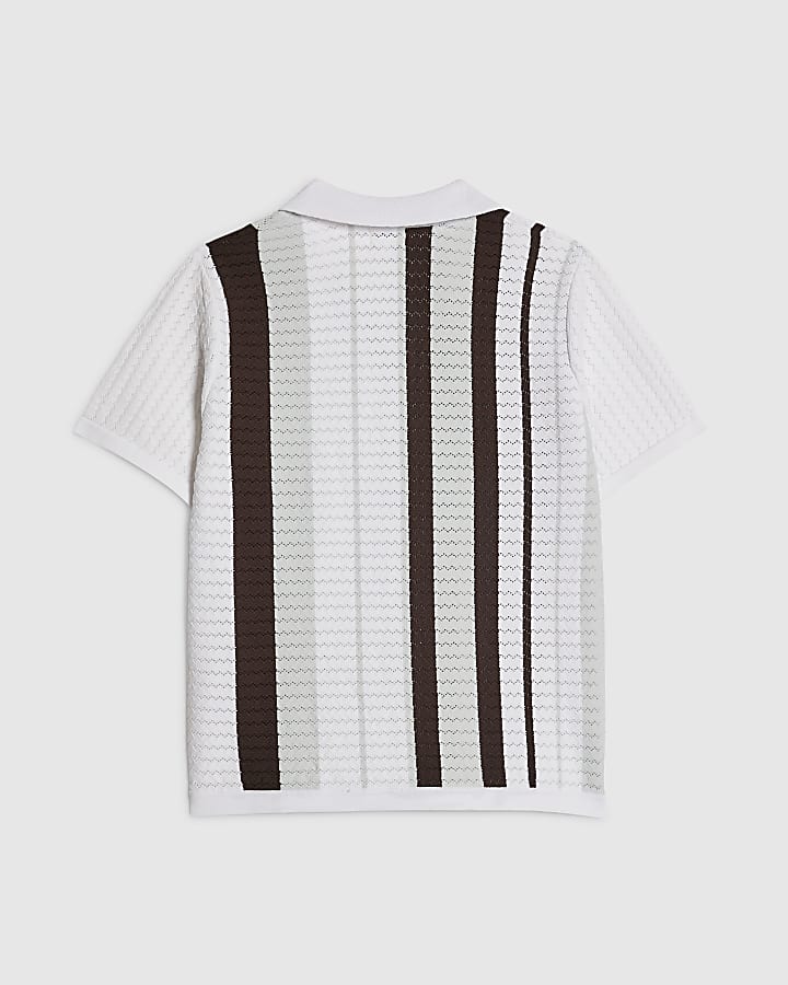 Boys Blue Stripe Polo Shirt