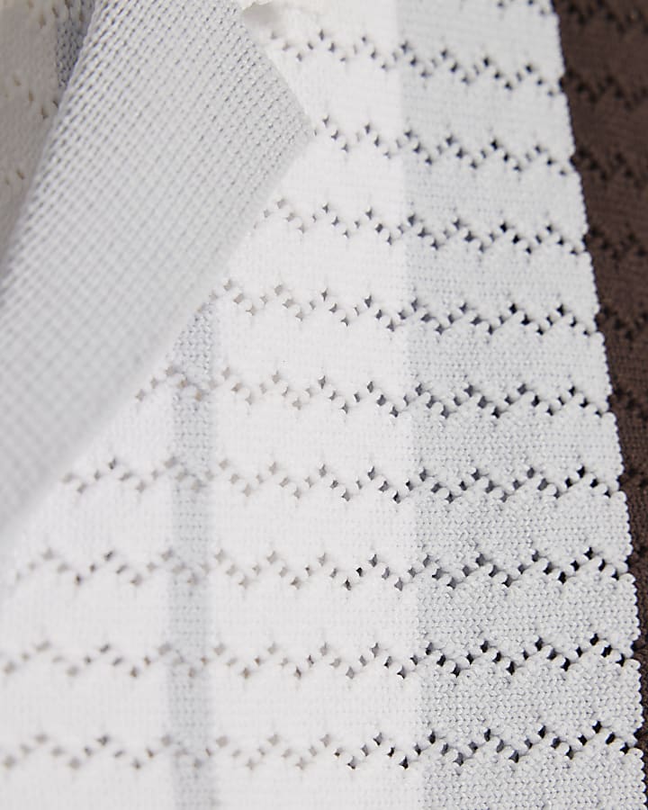 Mini Boys Blue Stripe Polo Shirt