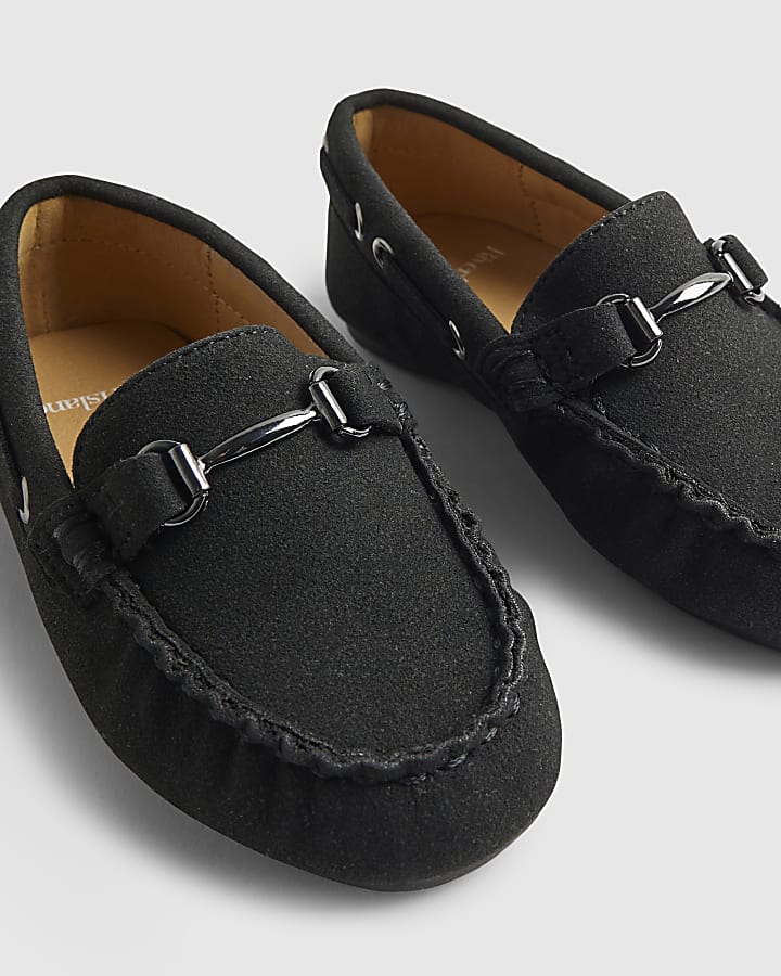Mini Boys Black Snaffle Loafers