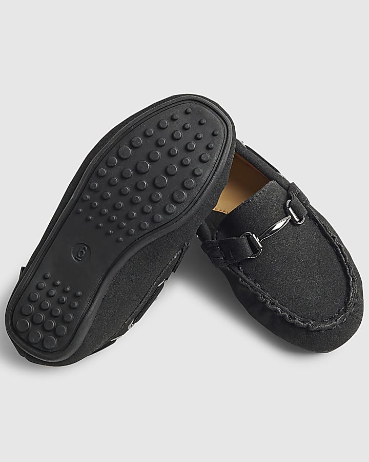 Mini Boys Black Snaffle Loafers