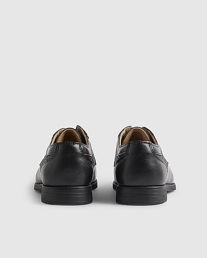 Boys Black Faux Leather Point Shoes