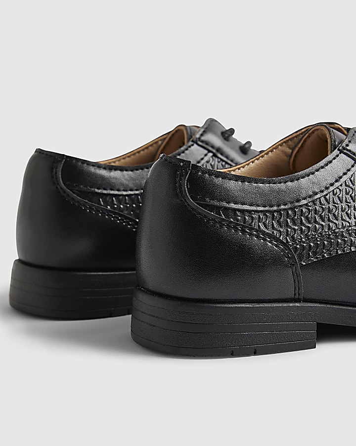 Boys Black Faux Leather Point Shoes