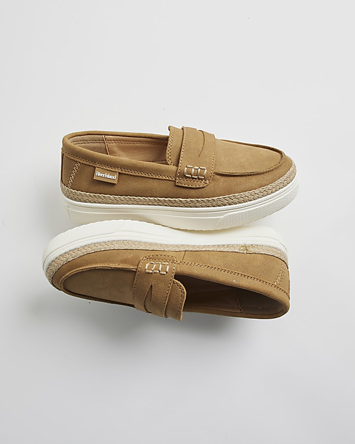 Boys Brown Espadrille Loafers