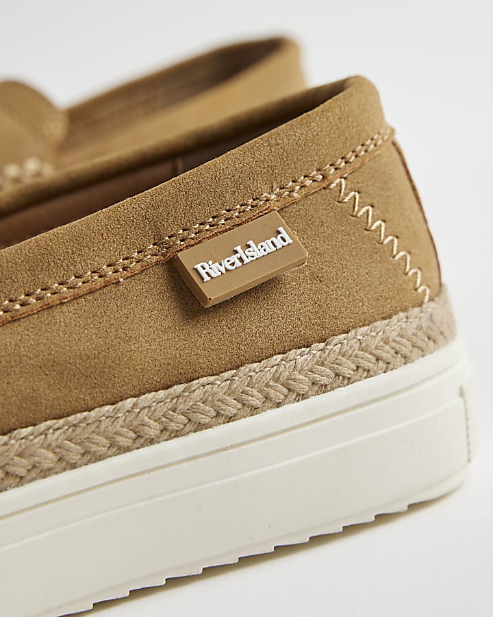 Boys Brown Espadrille Loafers